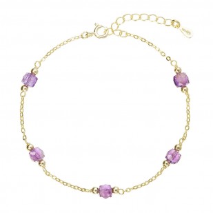 Pozlacený náramek s ametysty 13111.3