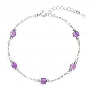 Stříbrný náramek s ametysty 13111.3