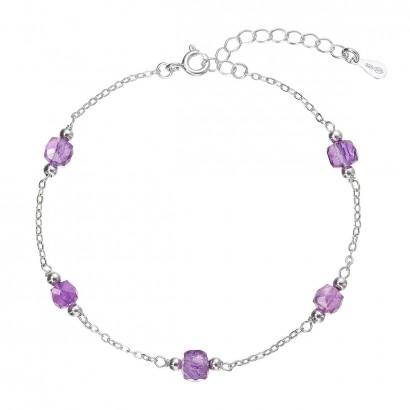 Stříbrný náramek s ametysty 13111.3