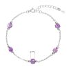 Stříbrný náramek s ametysty 13111.3