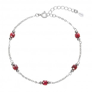 Stříbrný náramek s granáty 13111.3