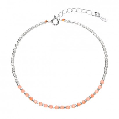 Stříbrný náramek s oranžovými korály 13112.3
