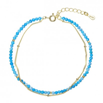 Pozlacený dvojitý náramek s barvenými howlity 13114.3