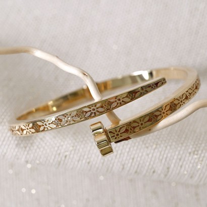 Zlatý 14kt pevný náramek 93A00021