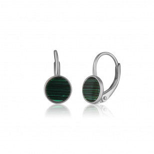 Stříbrné náušnice s malachitem