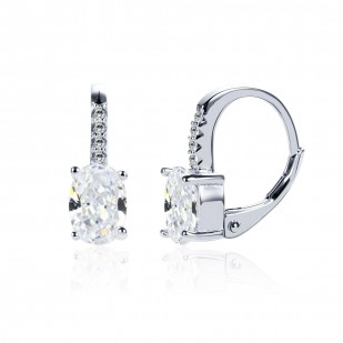 Stříbrné náušnice s čirými zirkony