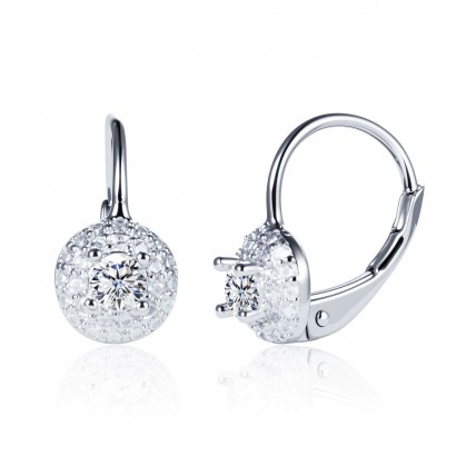 Stříbrné náušnice s čirými zirkony