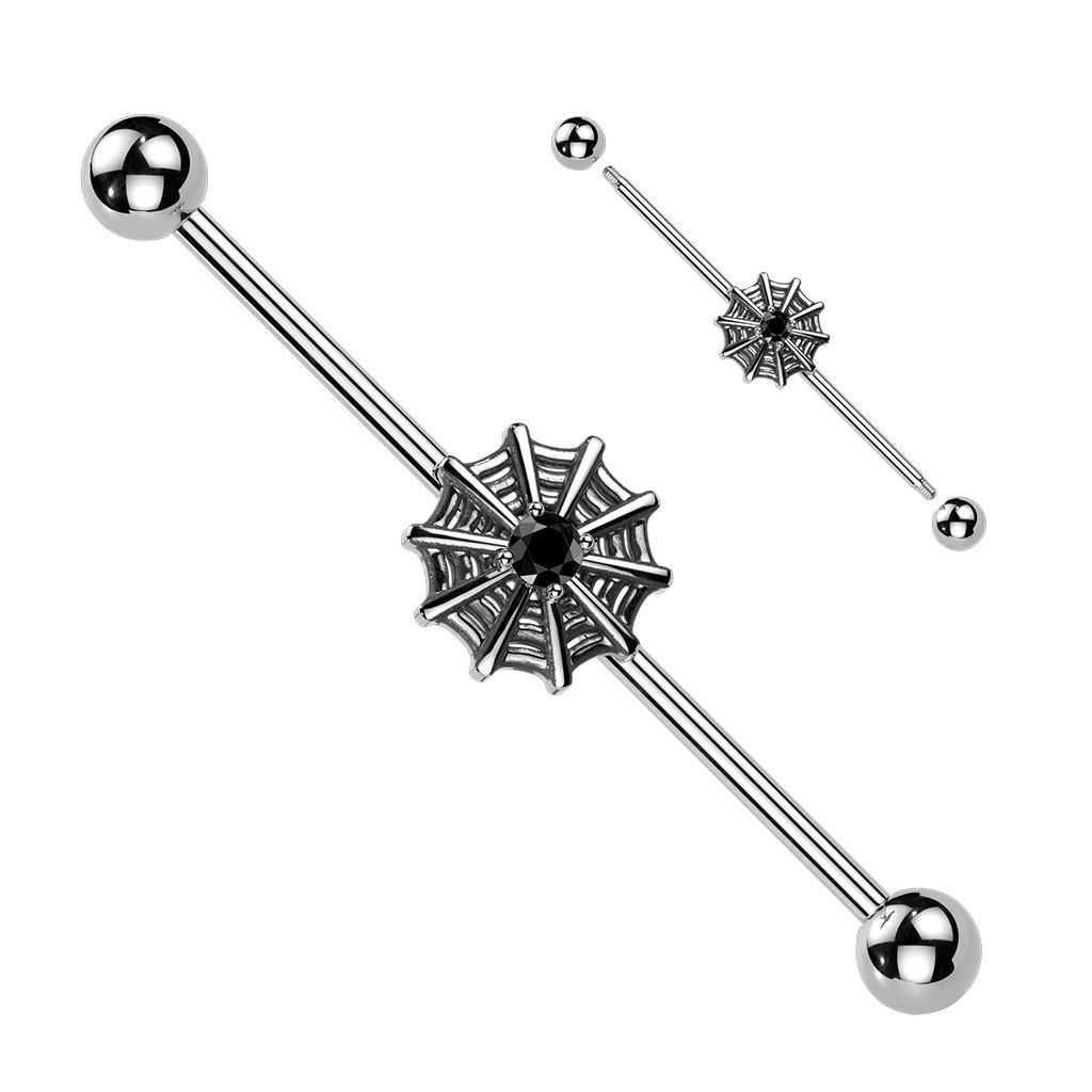 MARRE Industrial piercing - pavučina stříbrná