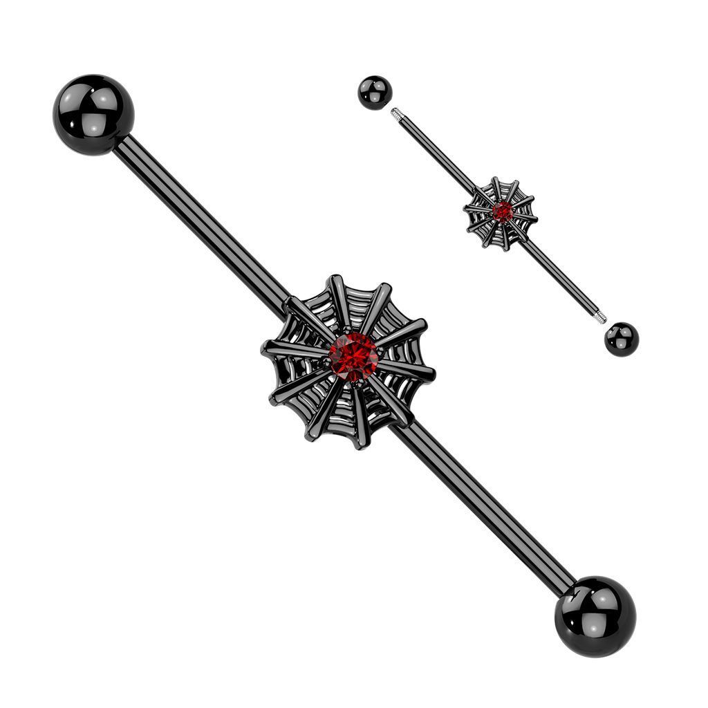 Levně MARRE Industrial piercing - pavučina černá
