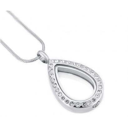 Náhrdelník - pamětní přívěsek, pietní přívěsek, přívěsek na popel prosklená kapka