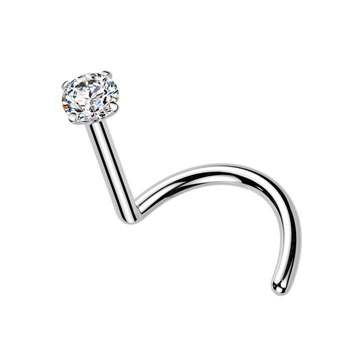 MARRE Luxusní piercing do nosu s Moissanit 0.06ct (2,5mm), TITAN - TM008-025