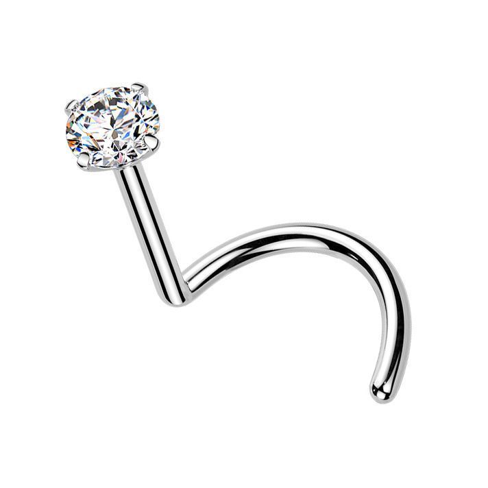 MARRE Luxusní piercing do nosu s Moissanit 0.11ct (3mm), TITAN - TM008-030