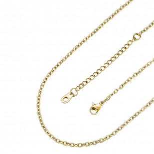 Očkový řetízek zlacený, tl. 1,2 mm, délka 45 + 5 cm
