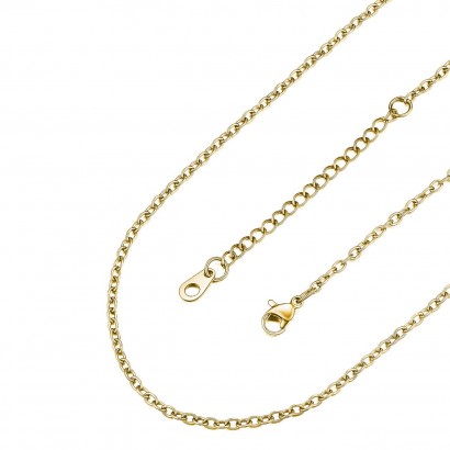 Očkový řetízek zlacený, tl. 1,2 mm, délka 45 + 5 cm