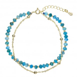 Pozlacený dvojitý náramek s apatity 13115.3