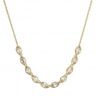 Pozlacený náhrdelník se zirkony 12179.1