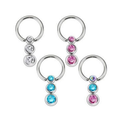 Piercing do bradavky chirurgická ocel HWRS04 (čirá)