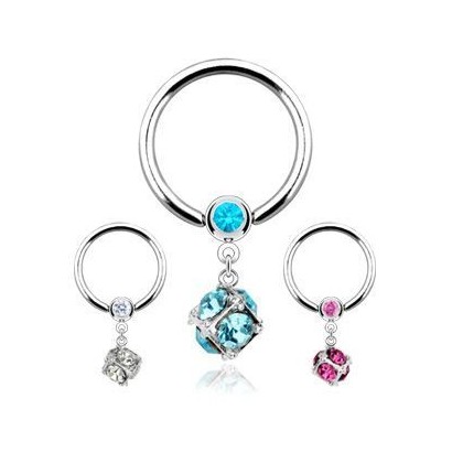 Piercing chirurgická ocel kroužek HWRSQ0436 (čirý)