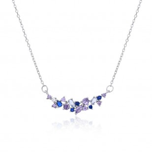 Střibrný náhrdelník s barevnými kameny