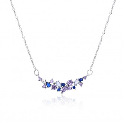 Střibrný náhrdelník s barevnými kameny
