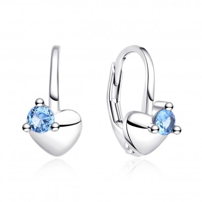 Stříbrné náušnice srdíčka