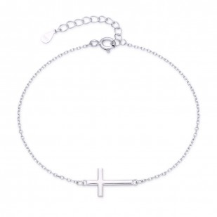 Dámský stříbrný náramek křížek