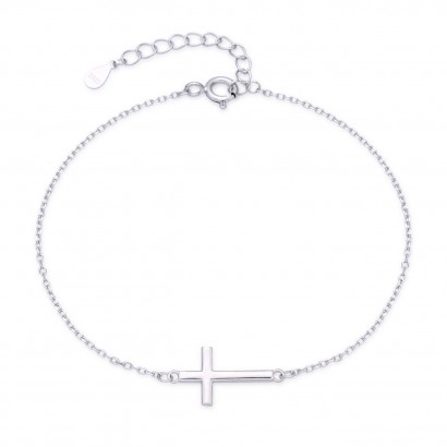 Dámský stříbrný náramek křížek