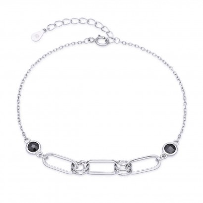 Dámský stříbrný náramek s oválky