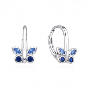 Stříbrné dívčí náušnice motýlci