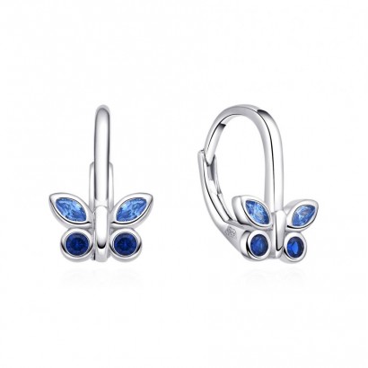 Stříbrné dívčí náušnice motýlci