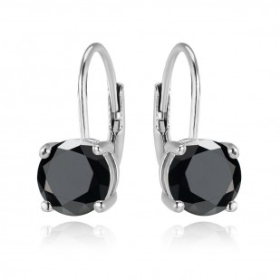 Stříbrné náušnice s černými zirkony