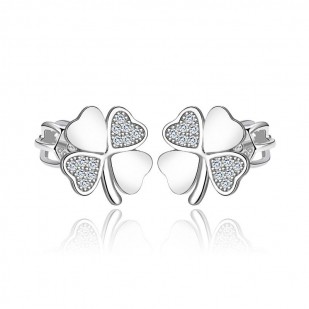 Stříbrné náušnice čtyřlístky