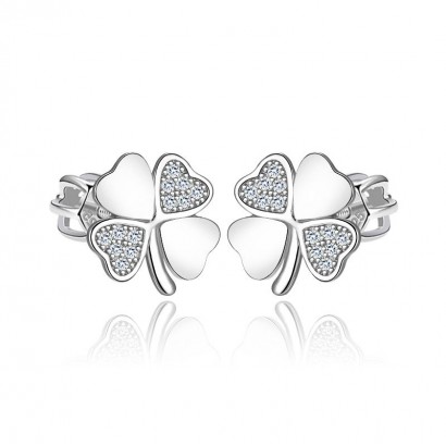 Stříbrné náušnice čtyřlístky