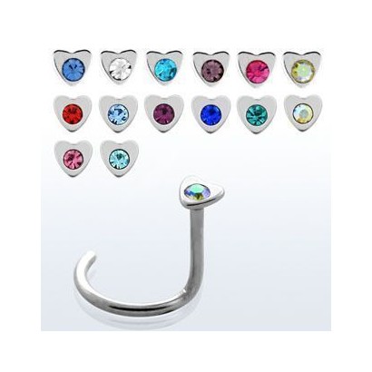 Piercing do nosu - srdíčko světle fialové