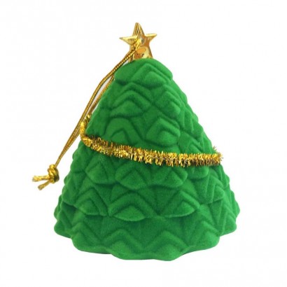 Vánoční semišová dárková krabička, stromek