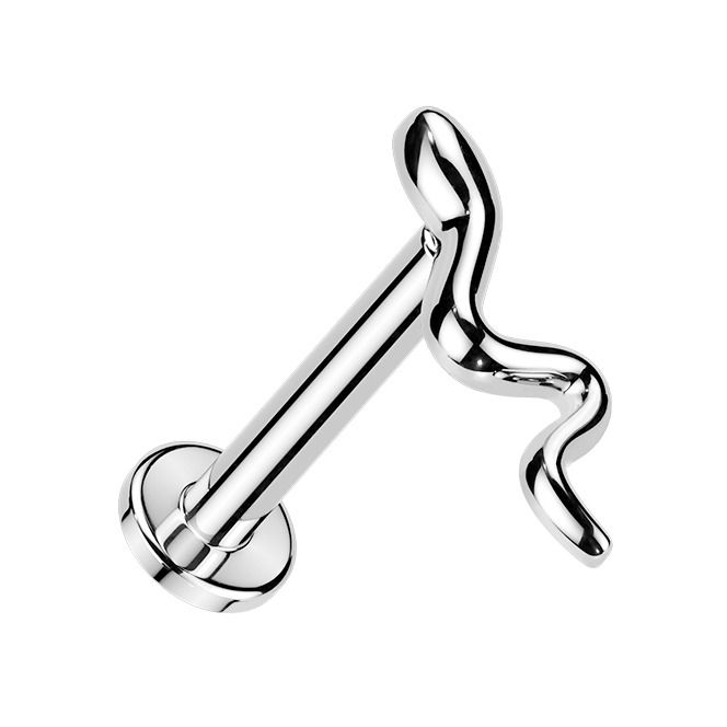 Levně MARRE Labreta / piercing do ucha - had (1,2 x 8 mm) - LB0046ST-1208