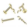 Zlacená labreta / piercing do ucha - had (1,2 x 8 mm)