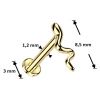 Zlacená labreta / piercing do ucha - had (1,2 x 8 mm)