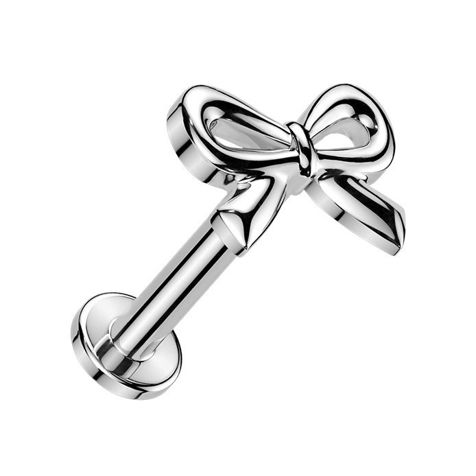 Levně MARRE Labreta / piercing do ucha - mašlička (1,2 x 6 mm) - LB0045ST-1206