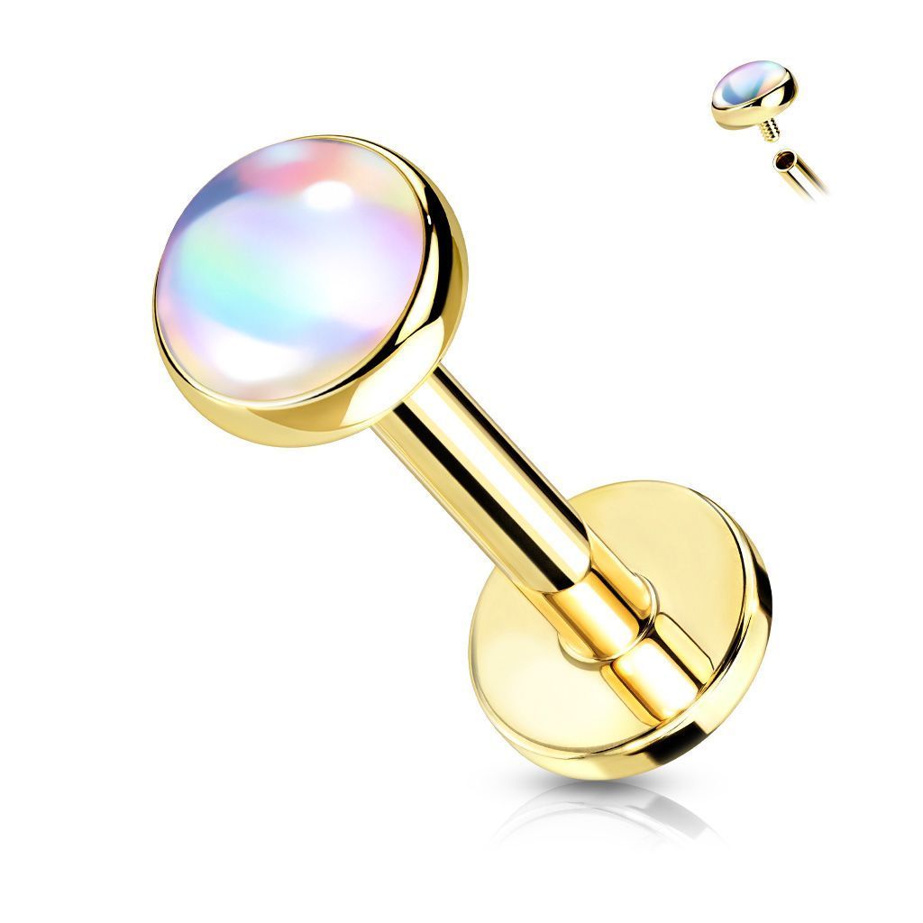 Levně Zlacená Labreta / piercing do brady (1,2 x 8 mm) - LB1096-GD