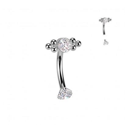 Piercing do obočí TITAN se zirkony