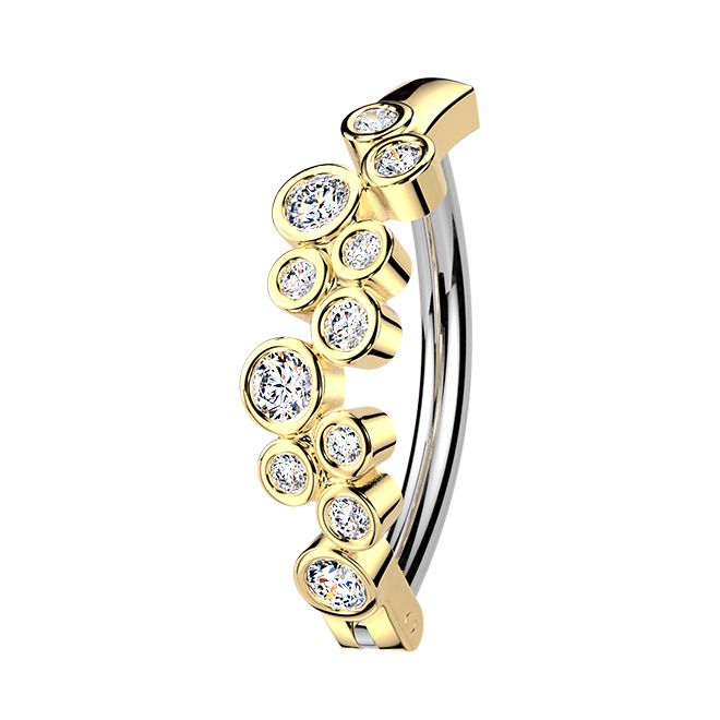 MARRE Zlacený piercing do pupíku se štítem - WP0109-GD