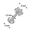 Piercing do brady - labreta kytička TITAN (1,2 x 6 mm)