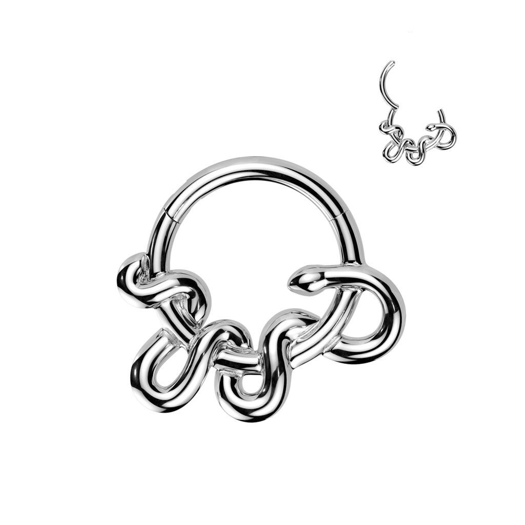 Levně MARRE Ocelový piercing - segment kruh had (1,2 x 8 mm) - SG130-1208