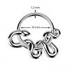 Ocelový piercing - segment kruh had (1,2 x 10 mm)