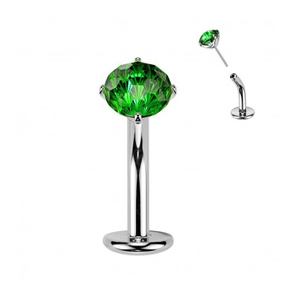 Obrácený PUSH IN piercingu do pupíku TITAN (zelená)