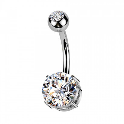 Piercing do pupíku - TITAN, barva: čirá