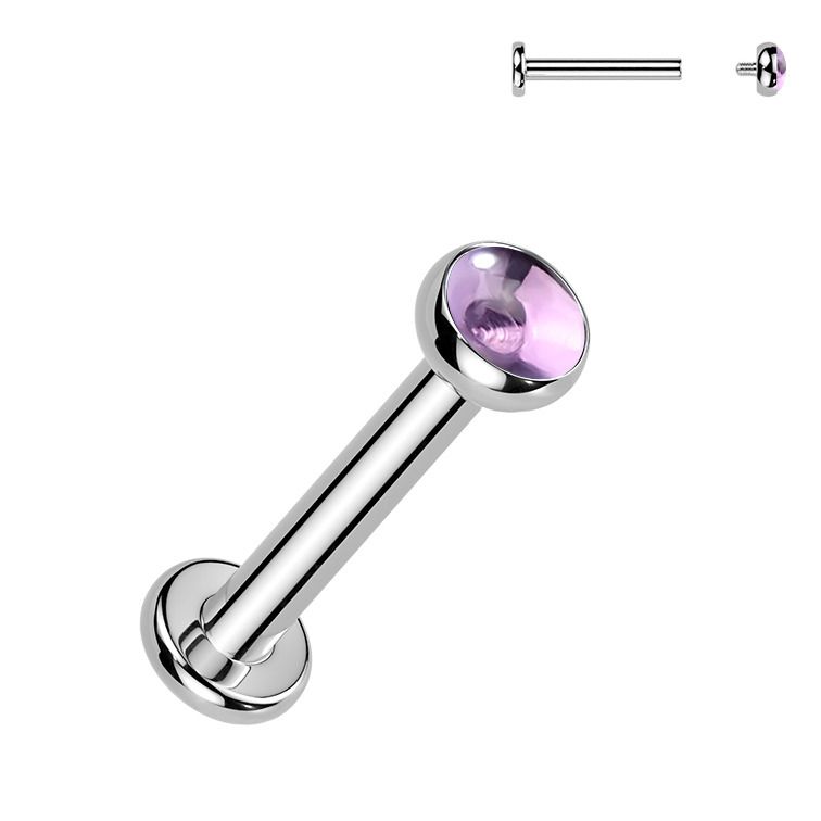 MARRE Piercing do brady - labreta Ametyst TITAN (1,2 x 6 mm) - TIT1703-1206