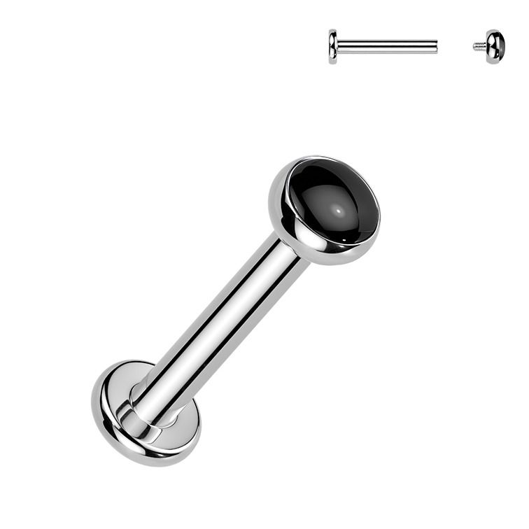 MARRE Piercing do brady - labreta Onyx TITAN (1,2 x 8 mm) - TIT1704-1208