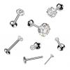 Piercing do brady - PUSH IN labreta TITAN Moissanit 0.06ct (2,5mm)